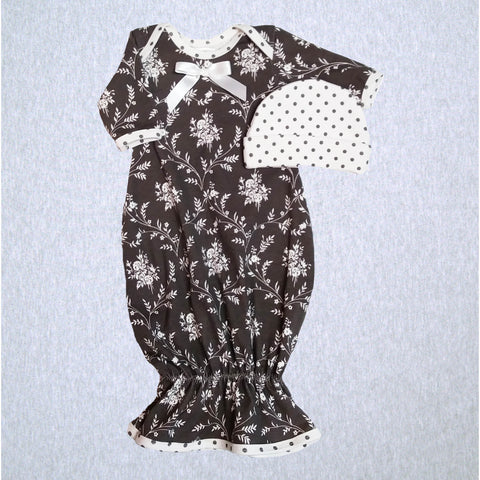 Grey Floral Dot Gown and Hat  #JDGH