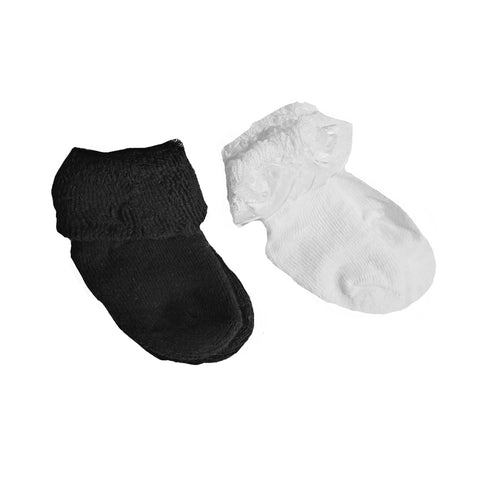 Single Pair Socks - Black Terry or White Ruffle