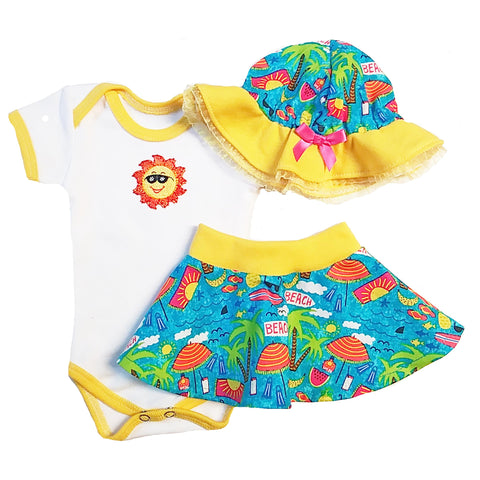 2864 Overstock Beach Bum Bodyshirt, Skirt and Sunhat. #BEAO